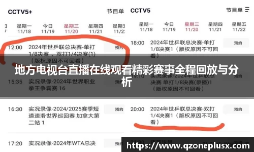 地方电视台直播在线观看精彩赛事全程回放与分析